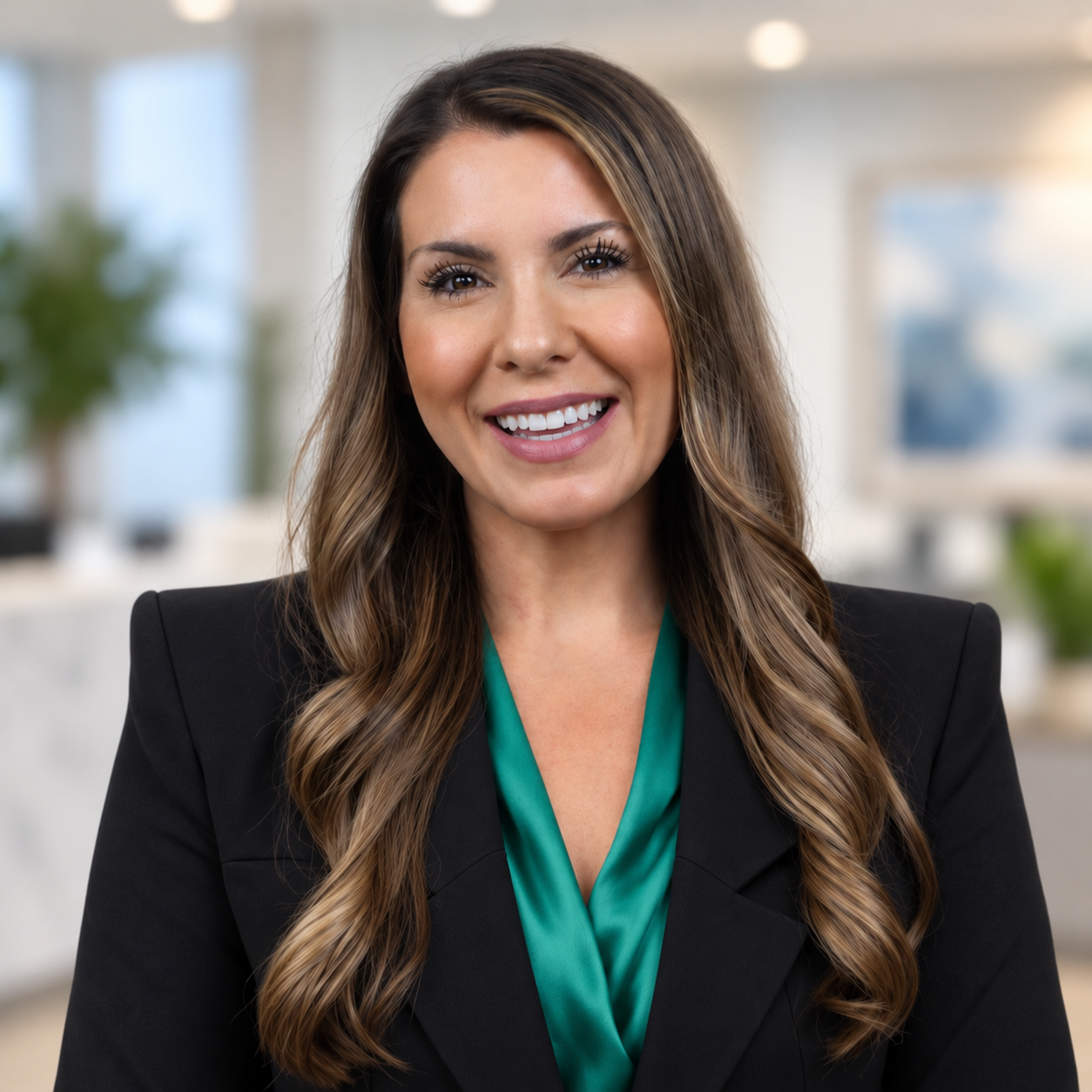 Portrait of Samantha Stonerock, Director of Patient Care, in a black blazer